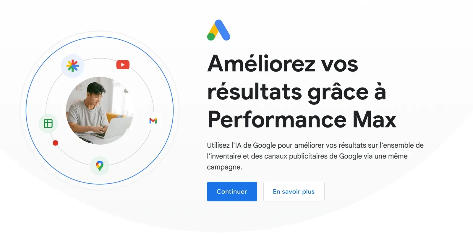 page de présentation des campagnes Google Performance Max