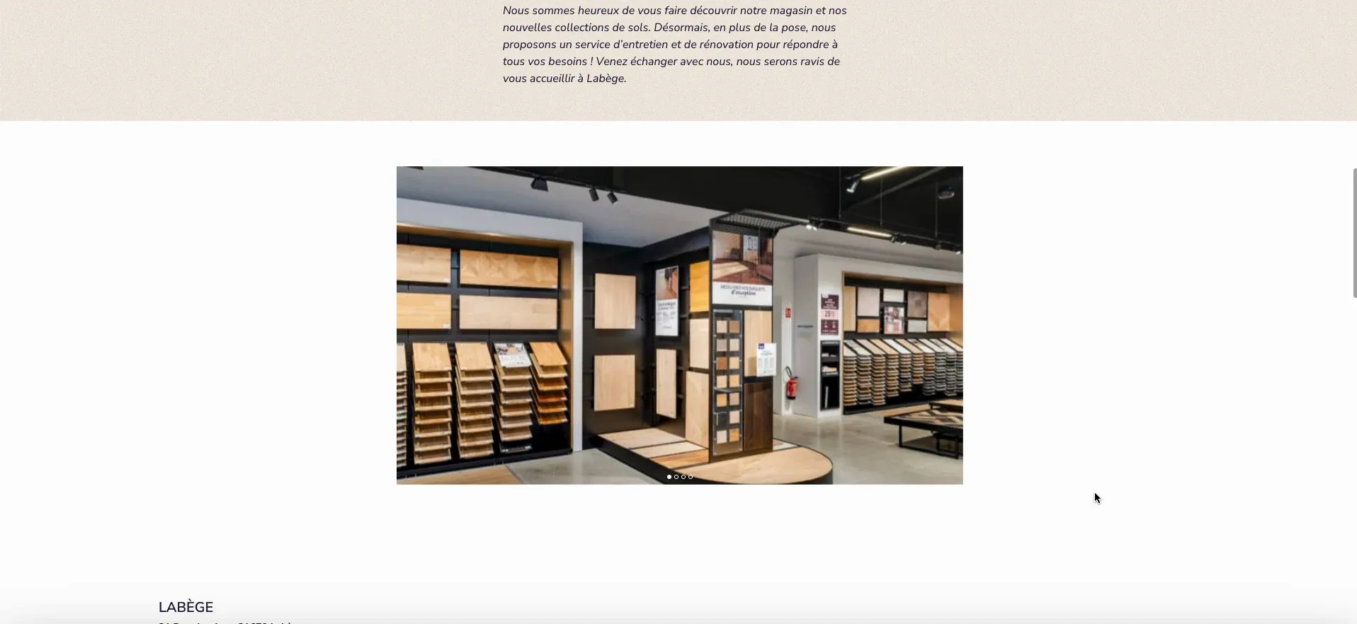 Landing page du magasin de Labège : présentation du point de vente, collections et prise de rendez-vous.