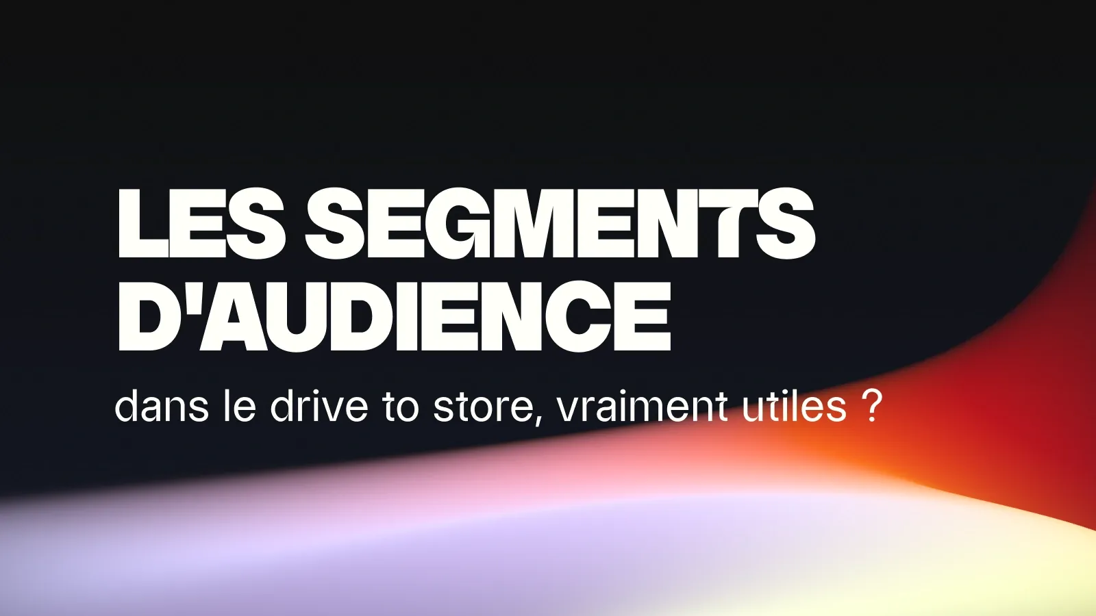 Les segments d’audience dans le drive to store, vraiment utiles ?
