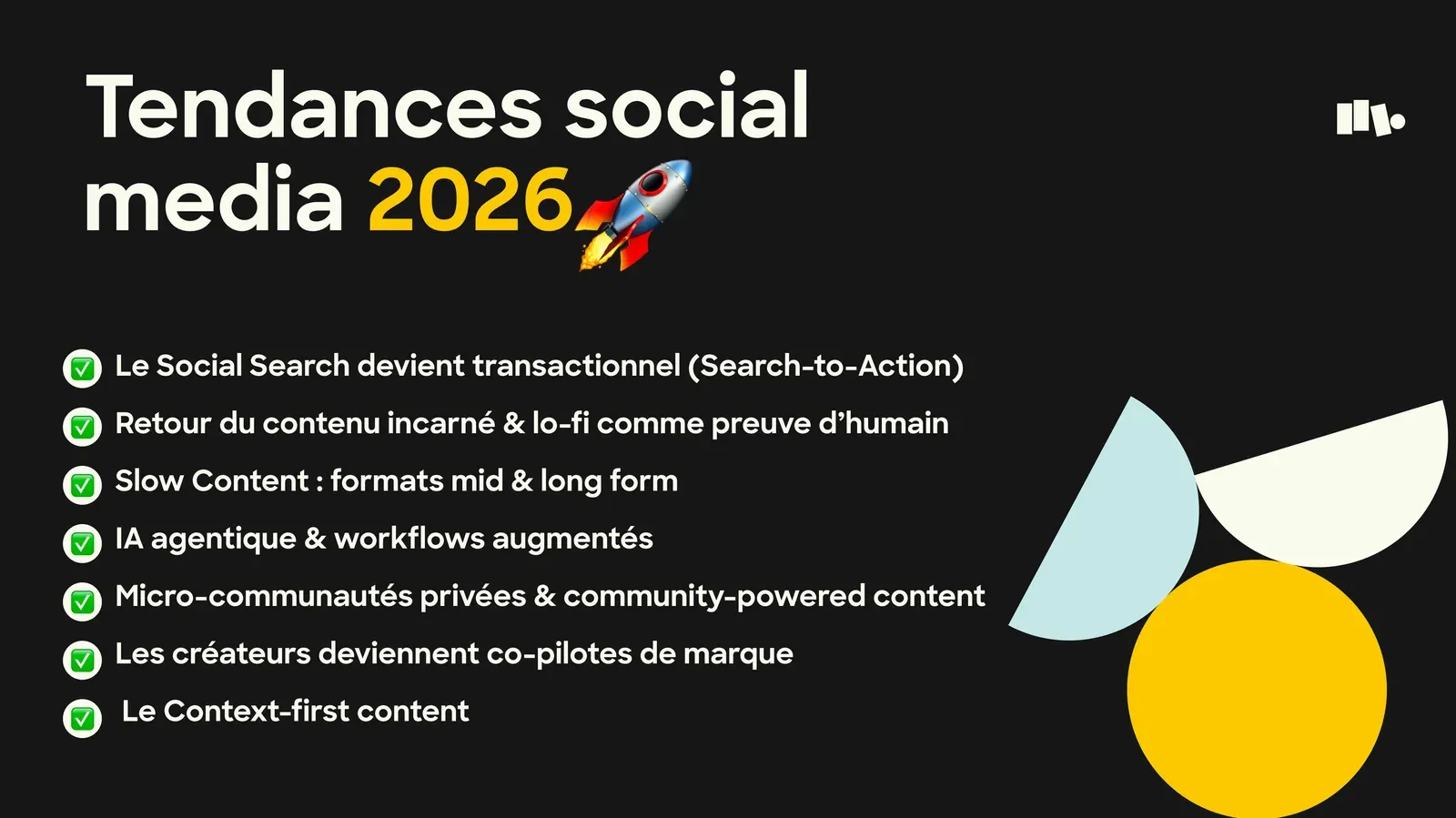 tendances social media 2026 checklist