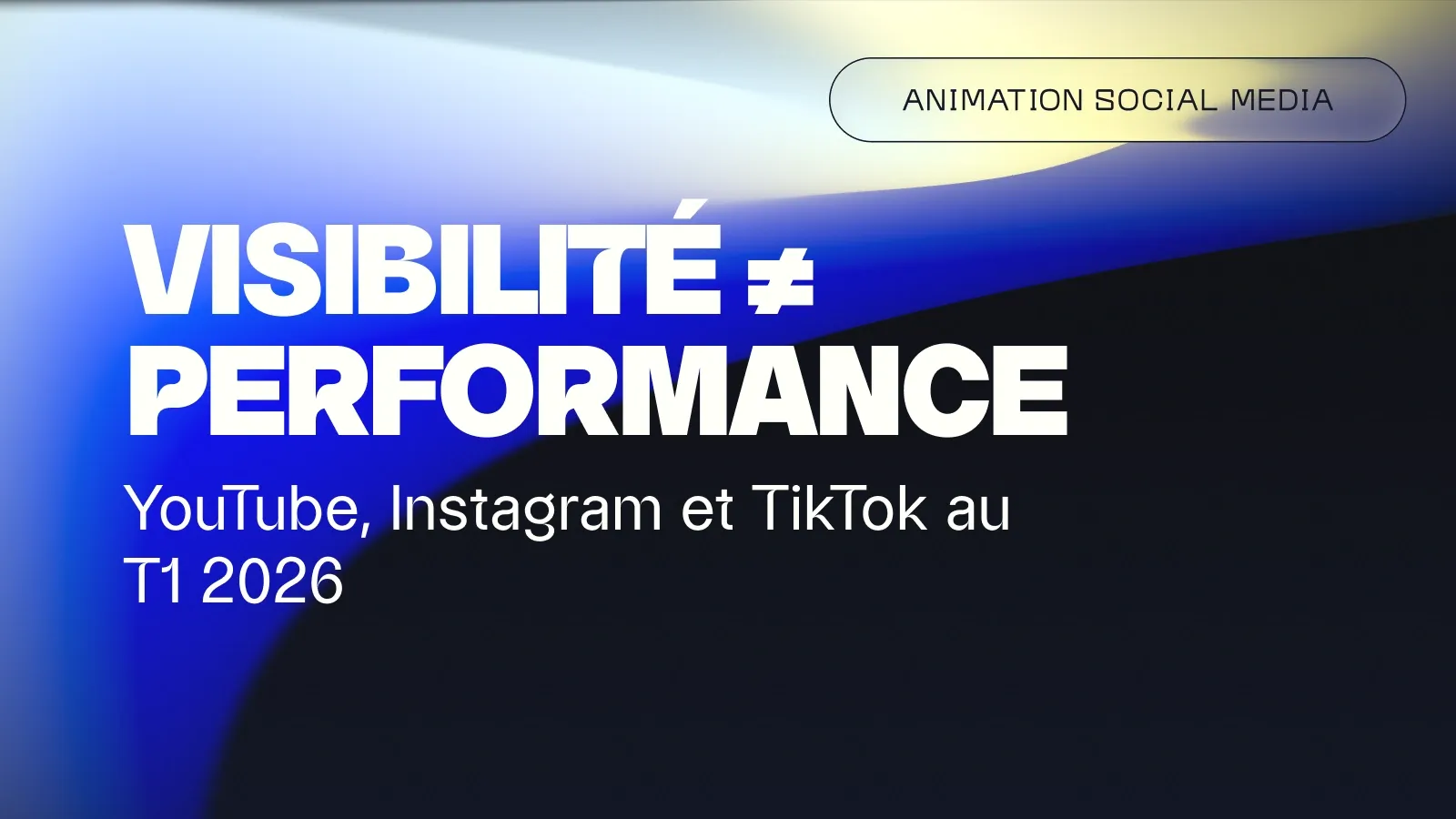 Visibilité ≠ performance : YouTube, Instagram, TikTok au T1 2026
